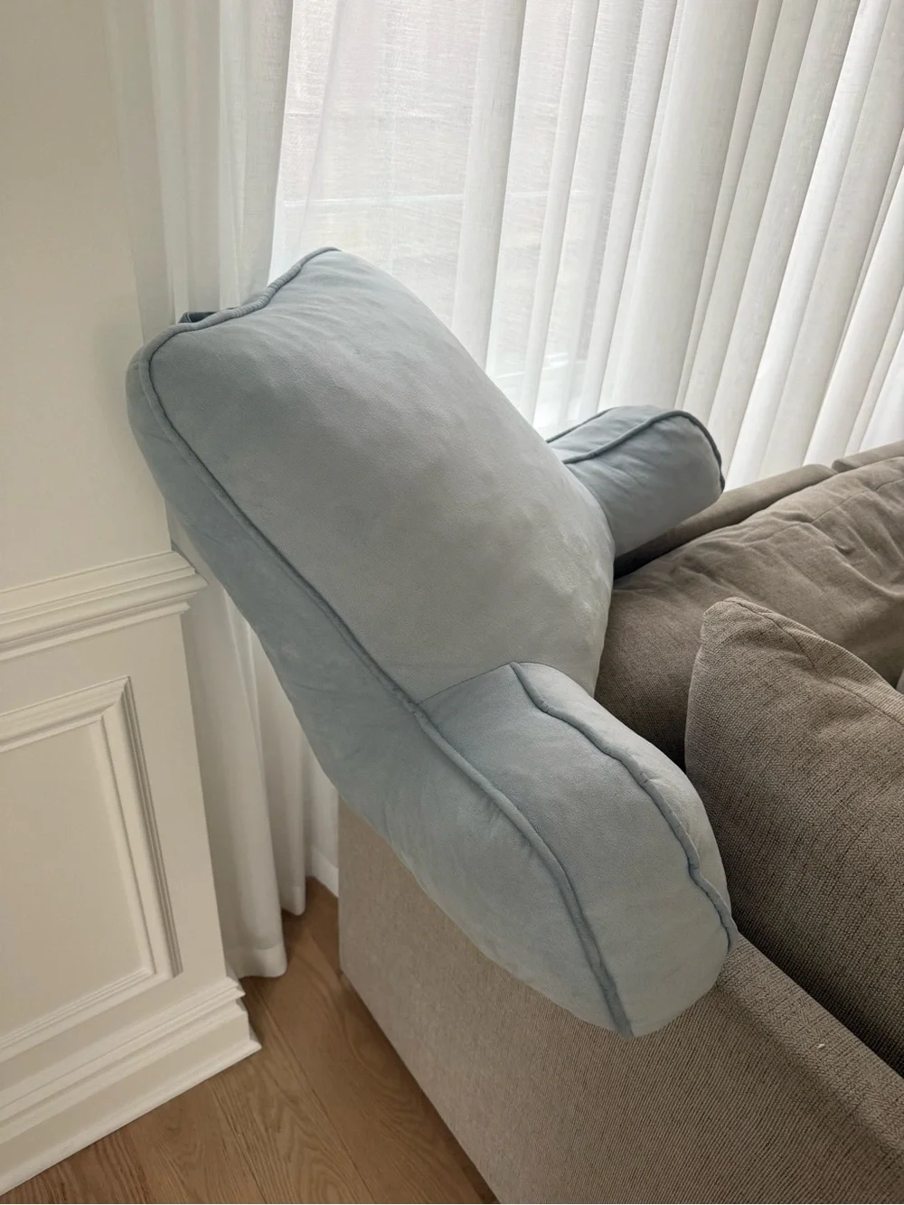 Light Blue husband Pillow with Arm Supports